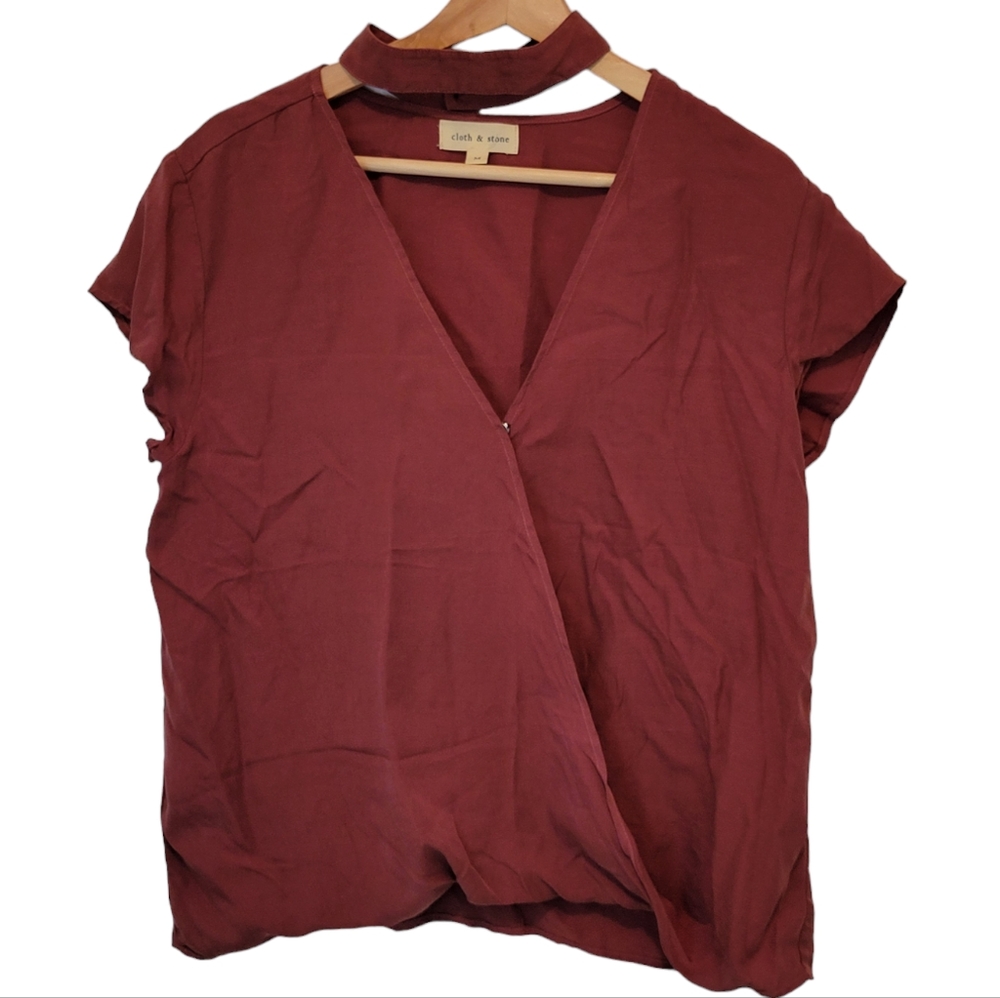 Cloth & Stone Button Neck Detailed Blouse Size Medium
